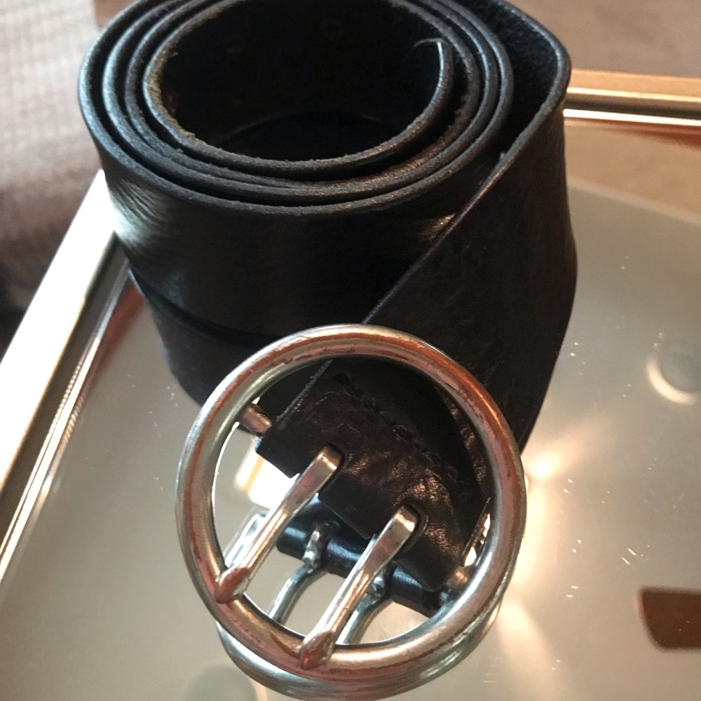 Black leather belt